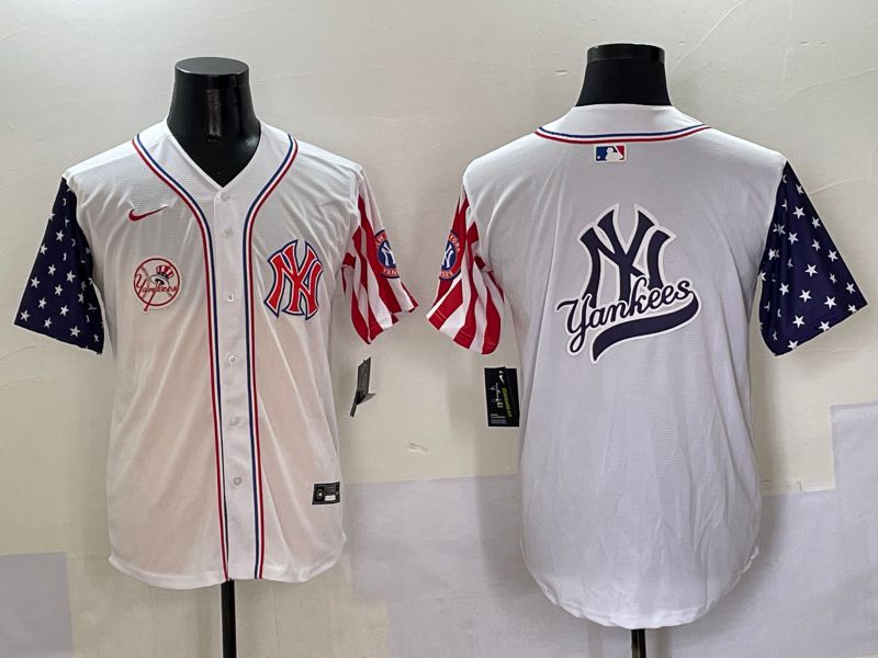 Men New York Yankees Blank White a generation of national flags Jointly Name 2025 Nike MLB Jersey style 20->new york yankees->MLB Jersey